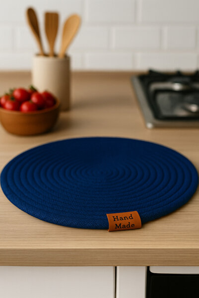 Febros 6-Piece Jut Supla American Dinner Set – 100% Cotton, Handmade, Non-Slip Round Plate Coasters