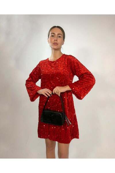Welike Elegant sequin dress with oversized bow