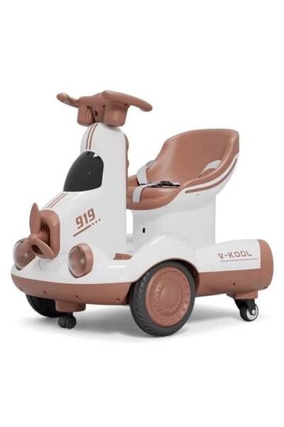 My modern game Electric scooter gift for children with a unique airplane design, remote control, 6V battery, and 360-degree rotation.