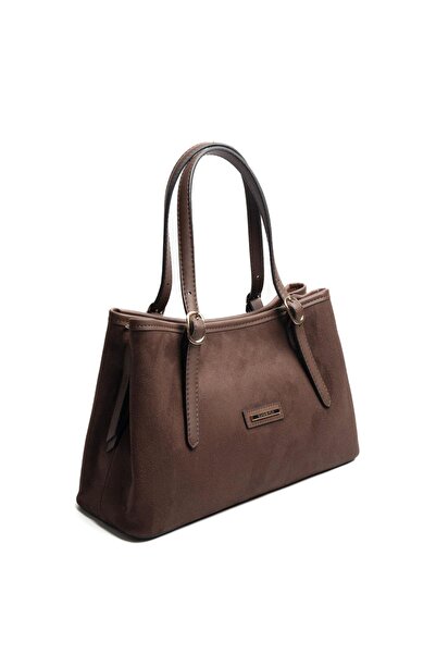 Silver Polo Brown - Brown Suede Women's Handbag Sp1252