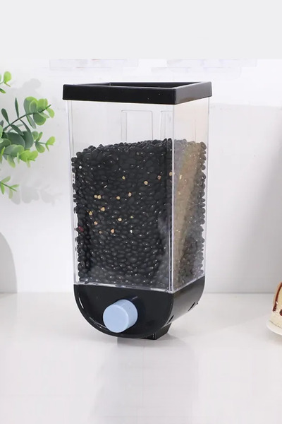 Muchmy منظم تخزين للمطبخ سعة 1 لتر، موزع طعام جاف مثبت على الحائط، صندوق حاوي...