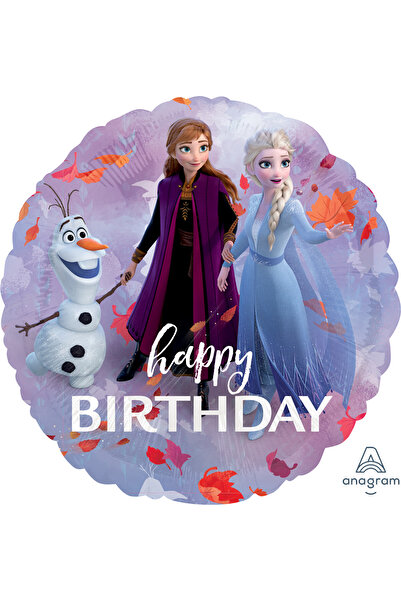 Anagram Balon folie Frozen 2 Happy Birthday rotund 43 cm