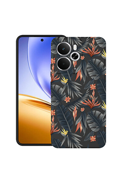 bestcase Carcasă ultra subțire TPU pentru Realme 14 5G, cu design flori tropi...