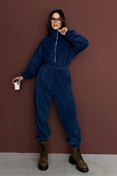 New Now Vi̇ka Zippered Fleece Jumpsuit