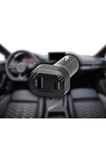 verk group Fast car charger, 2 ports USB-C 30W and USB-A 15W for cigarette lighter socket