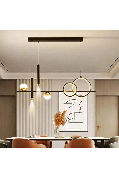 Alessandro DESIGN DAMARA LED Pendant Chandelier with Remote, 44 W, Cool/Warm/Neutral, Dimmable, Black, Adjustable Heig