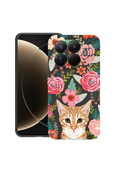 bestcase Husă premium din silicon pentru Xiaomi 15T Pro, cu design pisică și flori, 3100018 PB 638