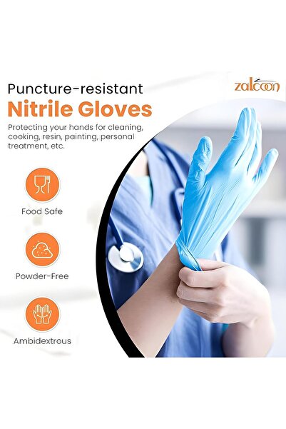 Zalcoon Vinyl Exam Disposable Gloves, 4.5g Latex Free Powder Free Gloves