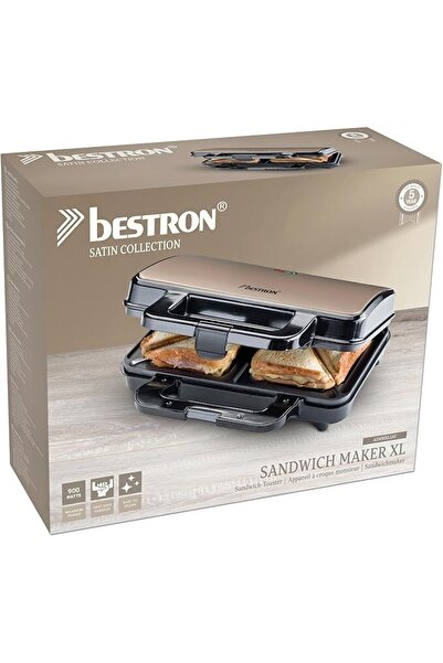 bestron Sandwich Toaster / Sandwich Maker XL Satin 900W Non-stick - ASM90XLSAT