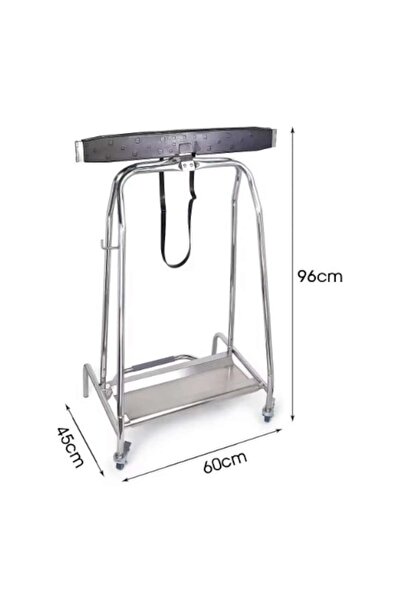 OEM Pedal Garbage Bag Holder with 2 Brake Wheels, 420x580x960 mm, Robust Metal Frame