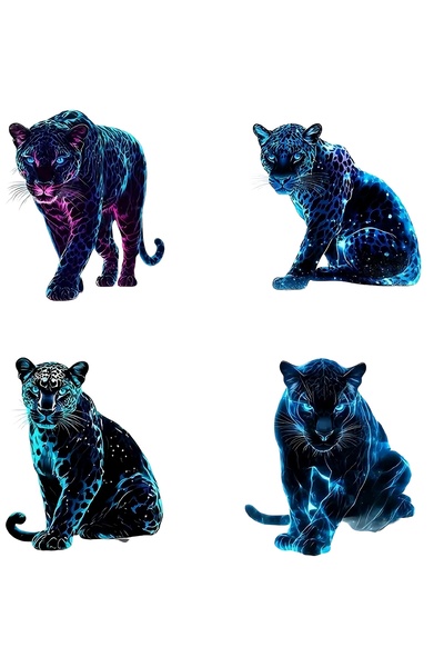Limitless Design Panter Sticker – Galaxy Leopar Tasarım Dekor Sticker (Laptop...