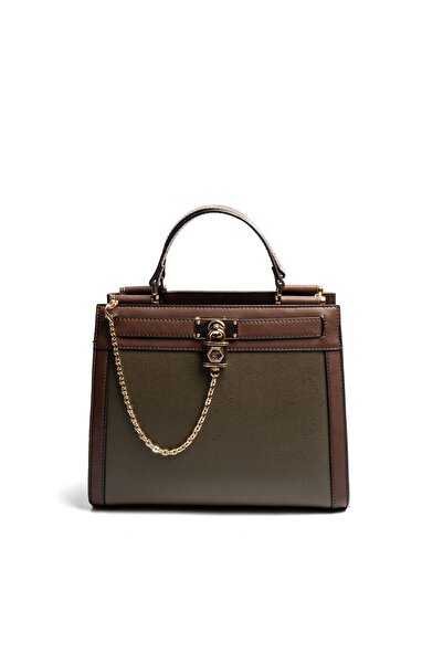 Silver Polo حقيبة يد نسائية SP1166 بلون زيتوني-بني عادي