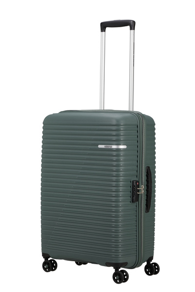 American Tourister LIFTOFF-901 Troller Medium Suitcase Olive Green-67/24 cm, 4 H-Spin wheels