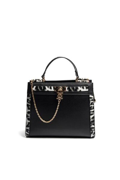 Silver Polo Silver & Polo Sp1166 Women's Handbag Plain Black-Leopard Gray