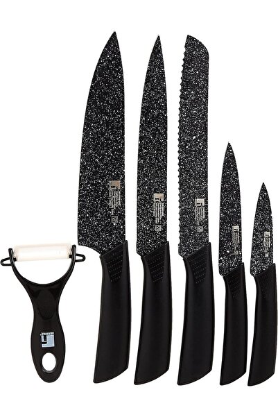 Xess 6 Pcs Knife Set Box, Stainless Steel, Black, BG9080MBB