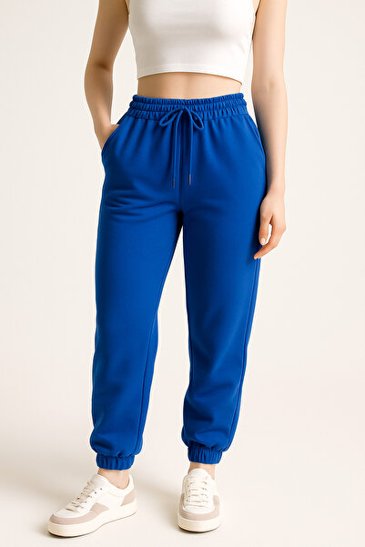 Yediler Tekstil Kadın Kışlık Şardonlu 3 İplik Paçası Lastikli Eşofman Altı