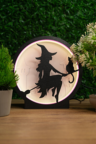 Makerpax Cadı Temalı Lightbox – USB Led Işıklı Masa Lambası | LED Gece Lambası | Gaming Dekor