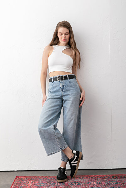 Pantastic Jeans جينز ريتون أرجل واسعة كروب كان