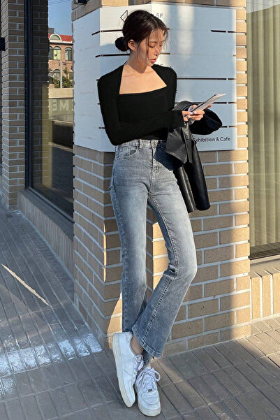 Tarz Cool Women's Swan Neck Long Sleeve Slim Blouse