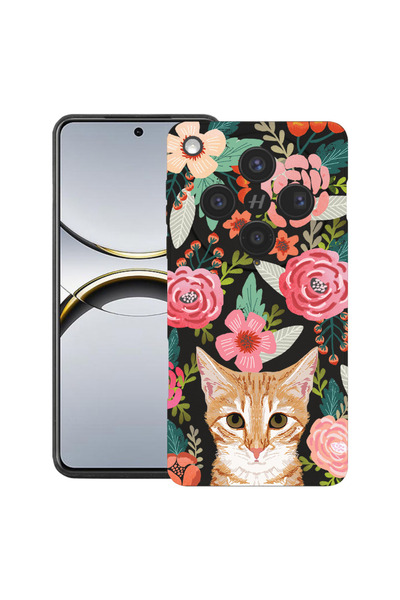 bestcase Husă premium din silicon pentru OPPO Find X8, cu design pisică și fl...