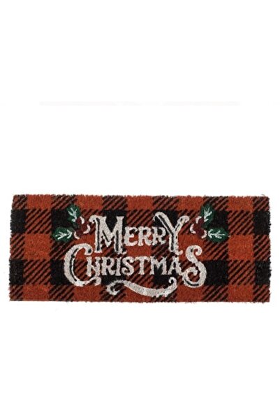 OEM Door mat for step, Black & Red checked "Merry Christmas" 60x25cm