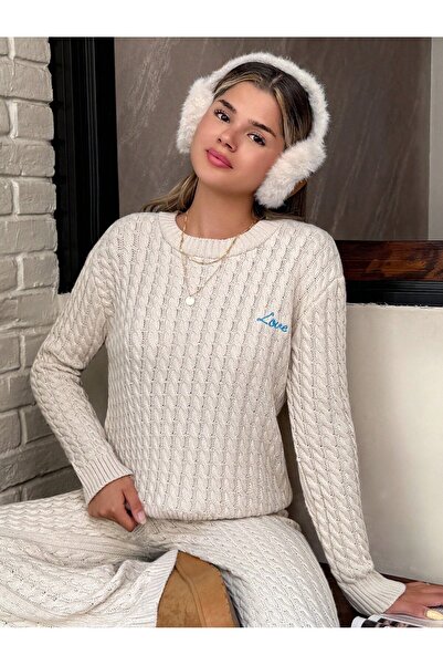 TOFAN TRİKO Oversize Set with Knitting Details