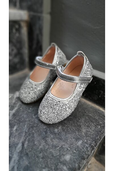 Turkuaz Kız çocuk simli babet simli bebek babet