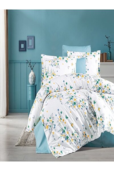 vionetta طقم غطاء لحاف مزدوج مع ملاءة مطاطية قطنية و4 وسائد