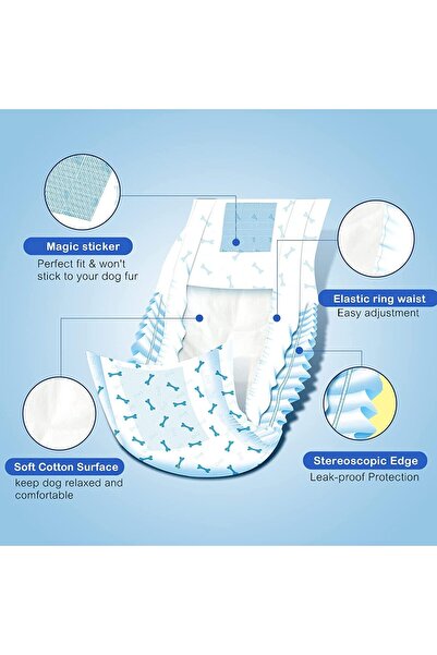 Generic حفاضات مومو بير للكلاب الذكور للاستخدام مرة واحدة، مقاس صغير، 12 قطعة