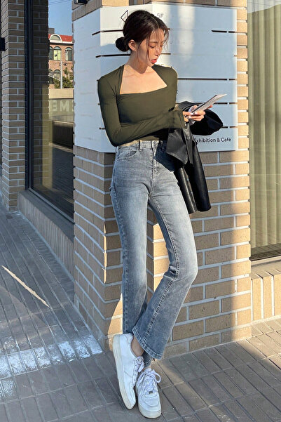 COOL TARZ Women's Swan Neck Long Sleeve Slim Blouse