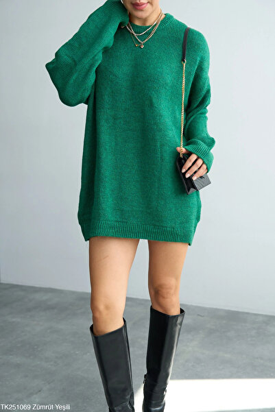 cemo Bisiklet Yaka Tüylü Oversize Kazak