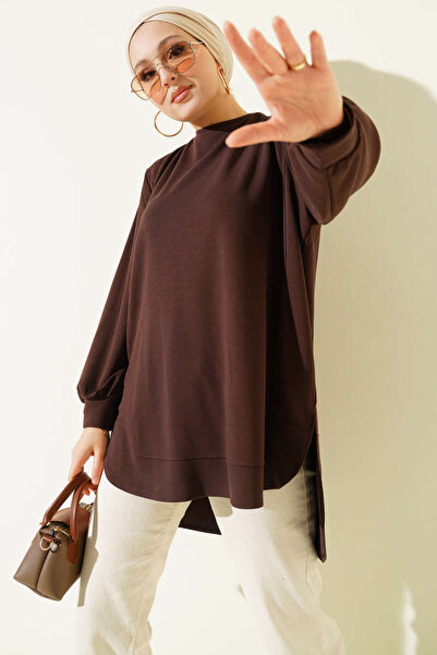 Smy moda Τουνίκ διπλής όψης οβάλ κοπής oversized