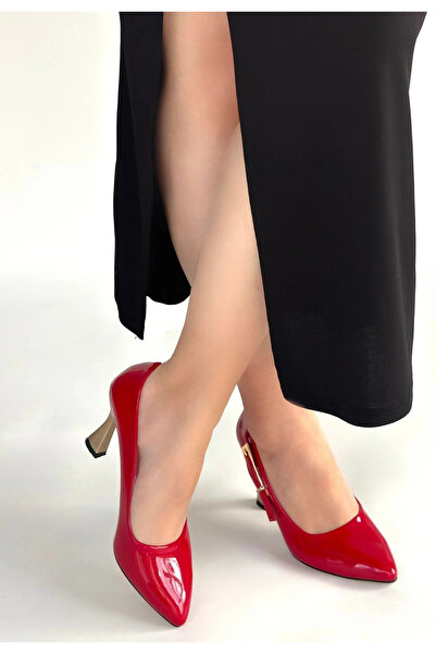 hibiscus Motya Red Patent Leather Heeled Shoes