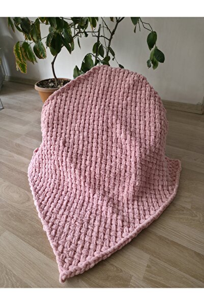 TANIŞ BEBE Alize Puffy Hand Knitted 85×85 cm Soft Baby Blanket – Handmade, Wa...