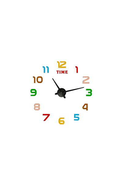 Three top online Sticker wall clock 12 digit colour black
