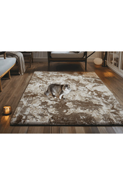 Brava Casa Terra luxe Carpet, Living Room/Bedroom, White, Brown and Cream, Underfloor Heating, Short Pile