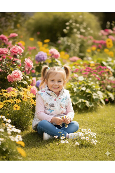 Modayıldızlar Milano Girl's Puffer Vest with Zipper Pockets 2026 New Season