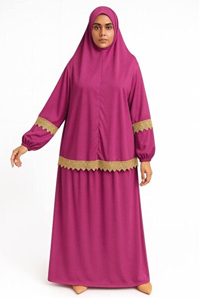 ALDAIYR Double Piece Women's Hijab Embroidered Prayer Dress Anti-Sweat Prayer Clothing