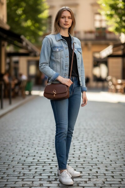 Rosa Çanta Lidded heart buckled shoulder strap women's bag