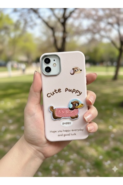 MustCase iPhone 11 Kılıf Sevimli Puppy Nakışlı Deri Görünümlü Esnek, Şık ve K...