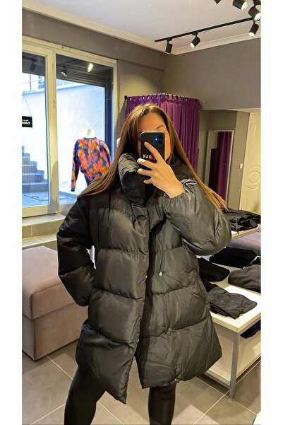 Siyah Şişme Mont