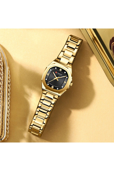 Curren 9104 Elegant Women's Stainless Steel Quartz Square Dial Wristwatch