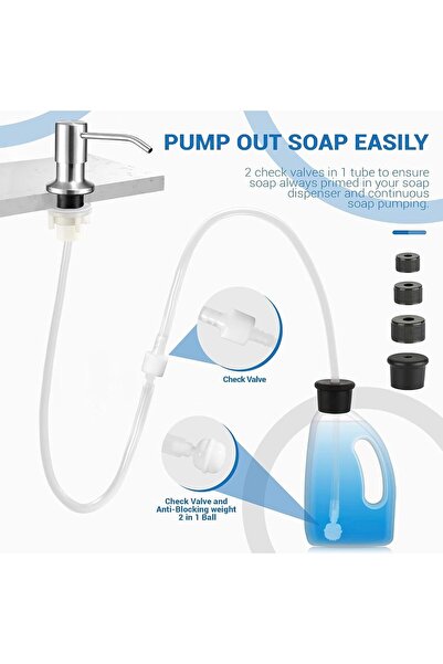 TERRIFI Sink Soap Dispenser Tube Kit, 47 Inch Under Sink Extension Tube with ...
