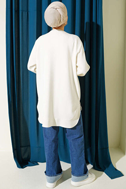 Smy moda Double Face Oval Cut Oversized Tunic