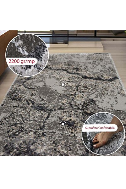 Brava Casa Gravontra Luxe Carpet, Living Room/Bedroom, Anthracite Grey, Underfloor Heating, Short Pile 1