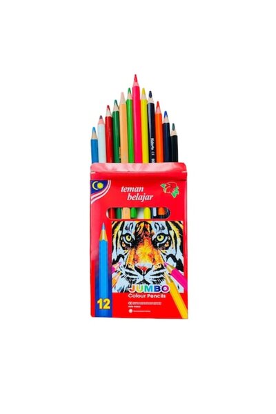 Jumbo Set of 12 Colored Pencils, 3+