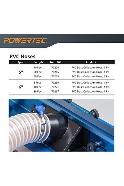 POWERTEC 4" x 20' Dust Collection Hose (70143)