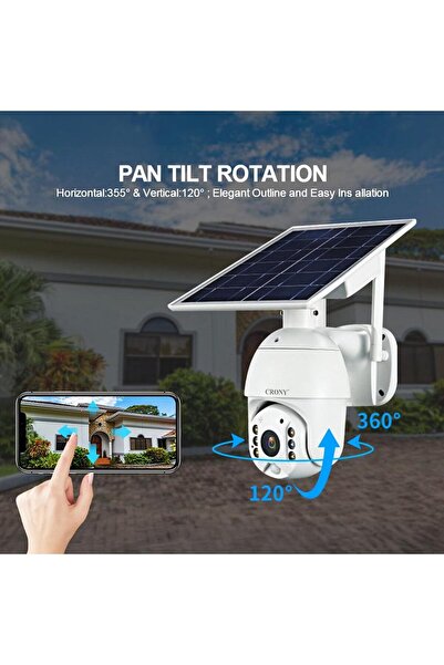 CRONY RBX-S10-Wifi 1080P 5MP HD Solar Panel Outdoor Waterproof Bullet CCTV Camera