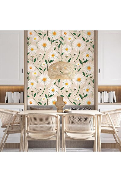 AZONEE Floral Peel and Stick Wallpaper 17.3" x 118" White/Cream Self-Adhesive Vinyl