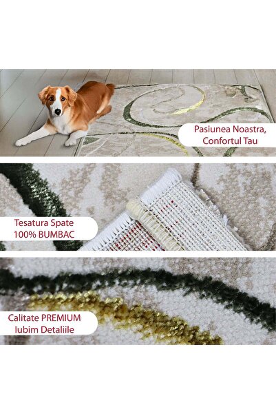 Brava Casa Citrus Flow Carpet, Living Room/Bedroom, Yellow, Green, Cream, Underfloor Heating, Scu Yarn